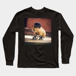 Capybara on a skateboard Long Sleeve T-Shirt